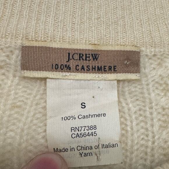 J.Crew 100% Cashmere Cable Knit Sweater Womens Small Italian Yarn Minimalist - Picture 2 of 6